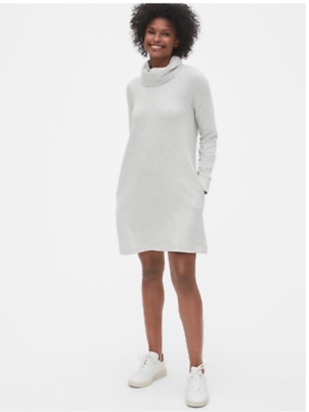 GAP Heather Gray Cowl-Neck Sweatshirt Dress